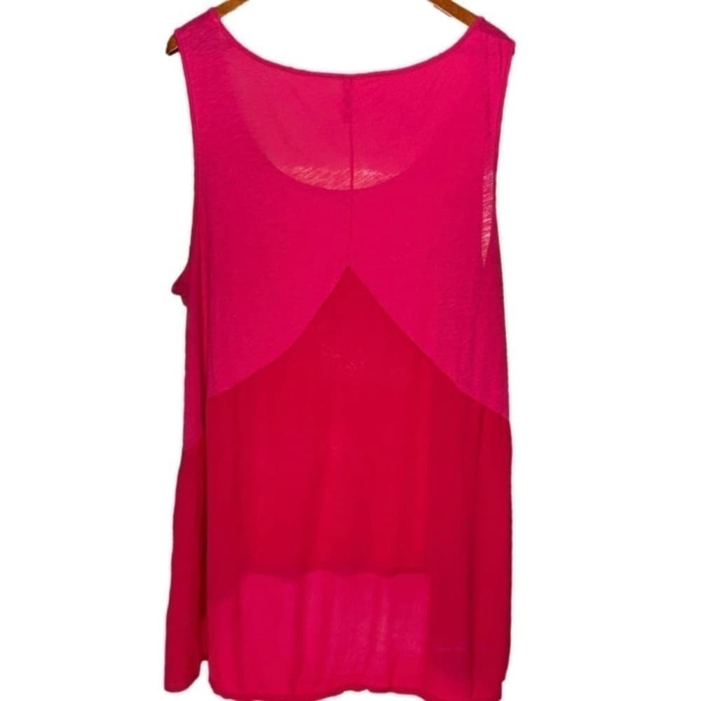 XCVI Mixed Media Pink Sleeveless Tank Top Size 2X Beach Summer Vacation - Thumbnail 3