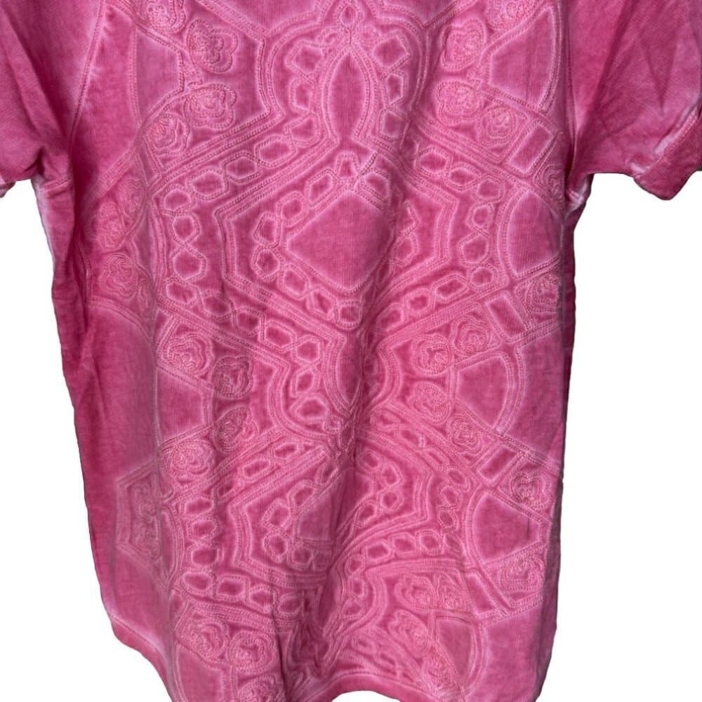 LRL Lauren Jeans Co. Pink Embroidered Short Sleeve Top Size S - Thumbnail 3