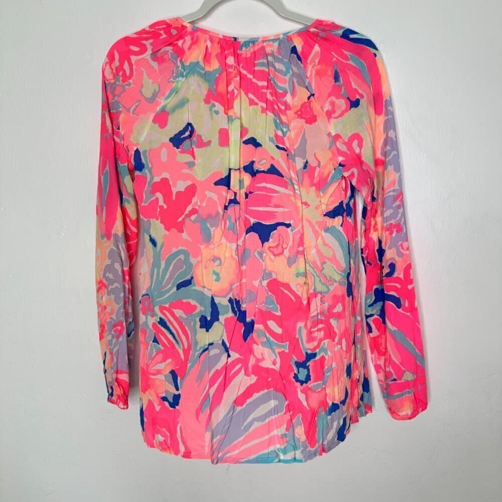 Lilly Pulitzer Colorful Willa Blouse Playa Hermosa Top Size XS NEW - Thumbnail 6
