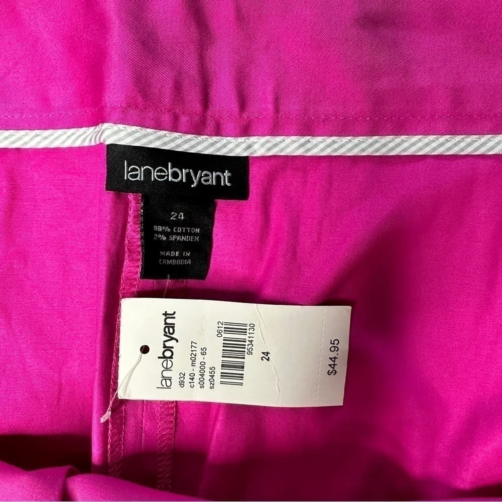 Lane Bryant Sz 24 Bright Pink Pencil Skirt Office Pin Up Flirty Barbie NEW - Thumbnail 3
