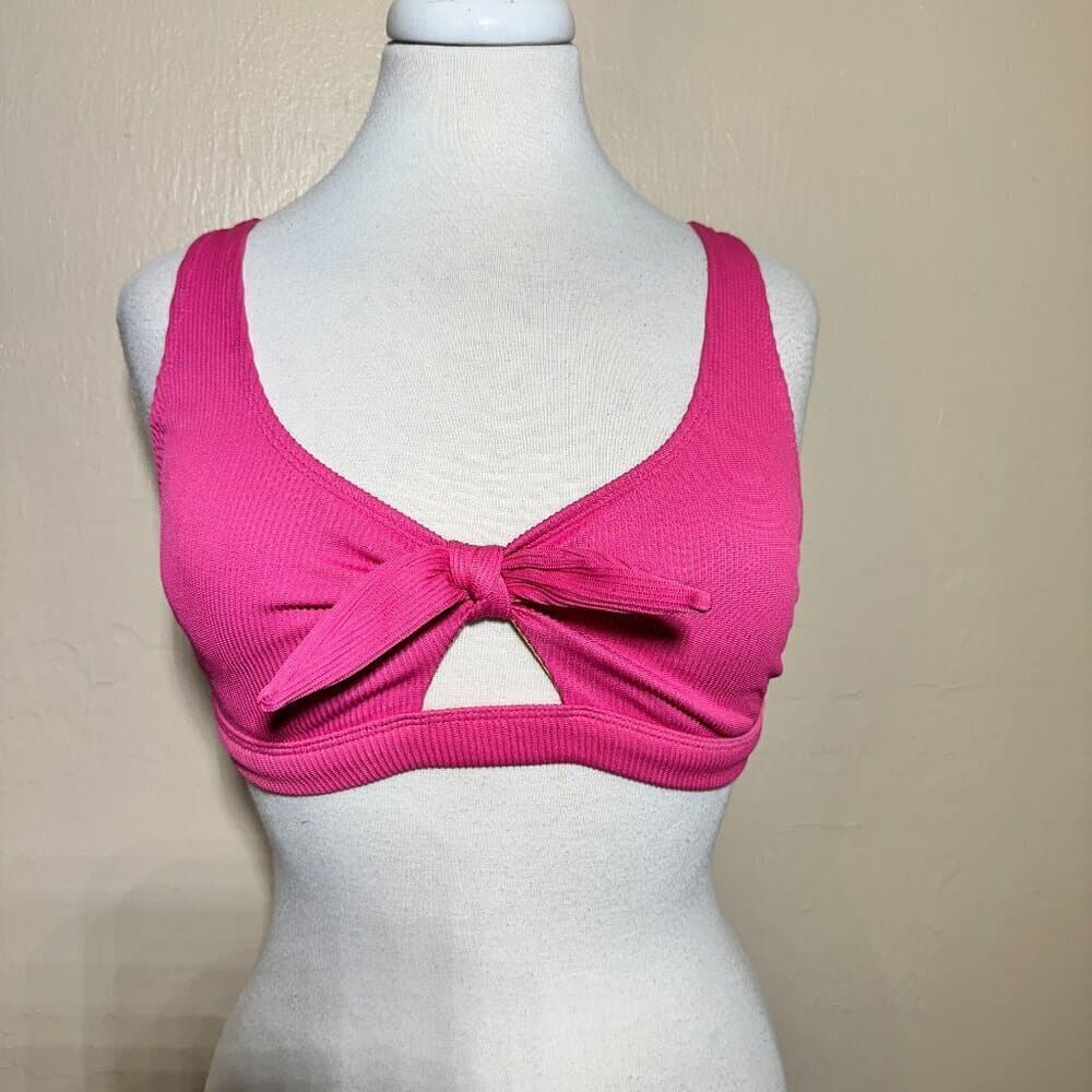Old Navy Pink Tie Front Keyhole Opening Size S NWOT - Thumbnail 2