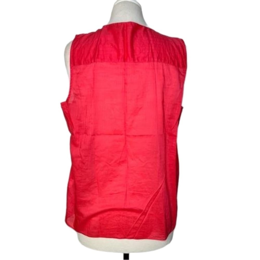 J. Crew Smocked Pink Top sleeveless #43087 summer button front $88 Size 14 - Thumbnail 3