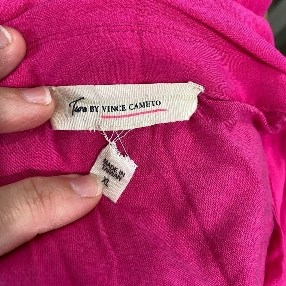 Two by Vince Camuto Pink Long Sleeve Top Size XL - Thumbnail 4