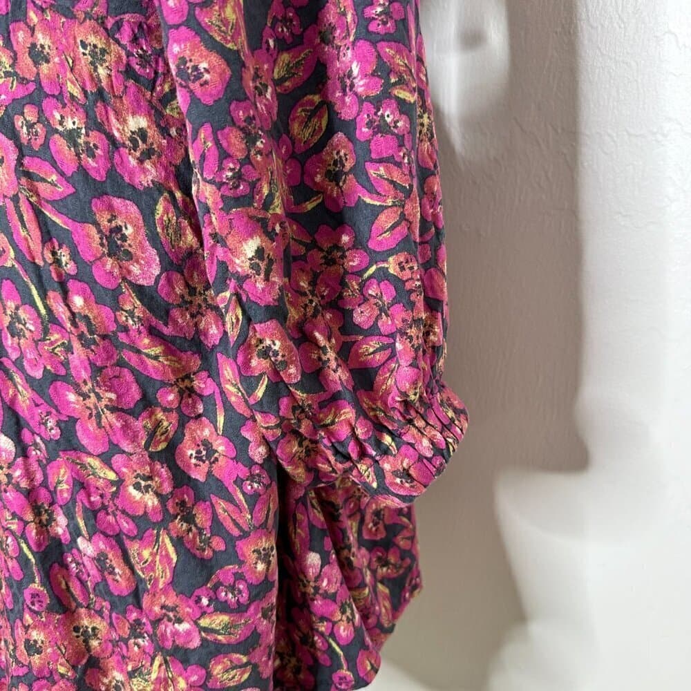 Free People Jael Printed Mini Dress size L NEW - Thumbnail 3