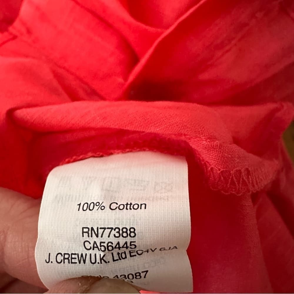 J. Crew Smocked Pink Top sleeveless #43087 summer button front $88 Size 14 - Thumbnail 6