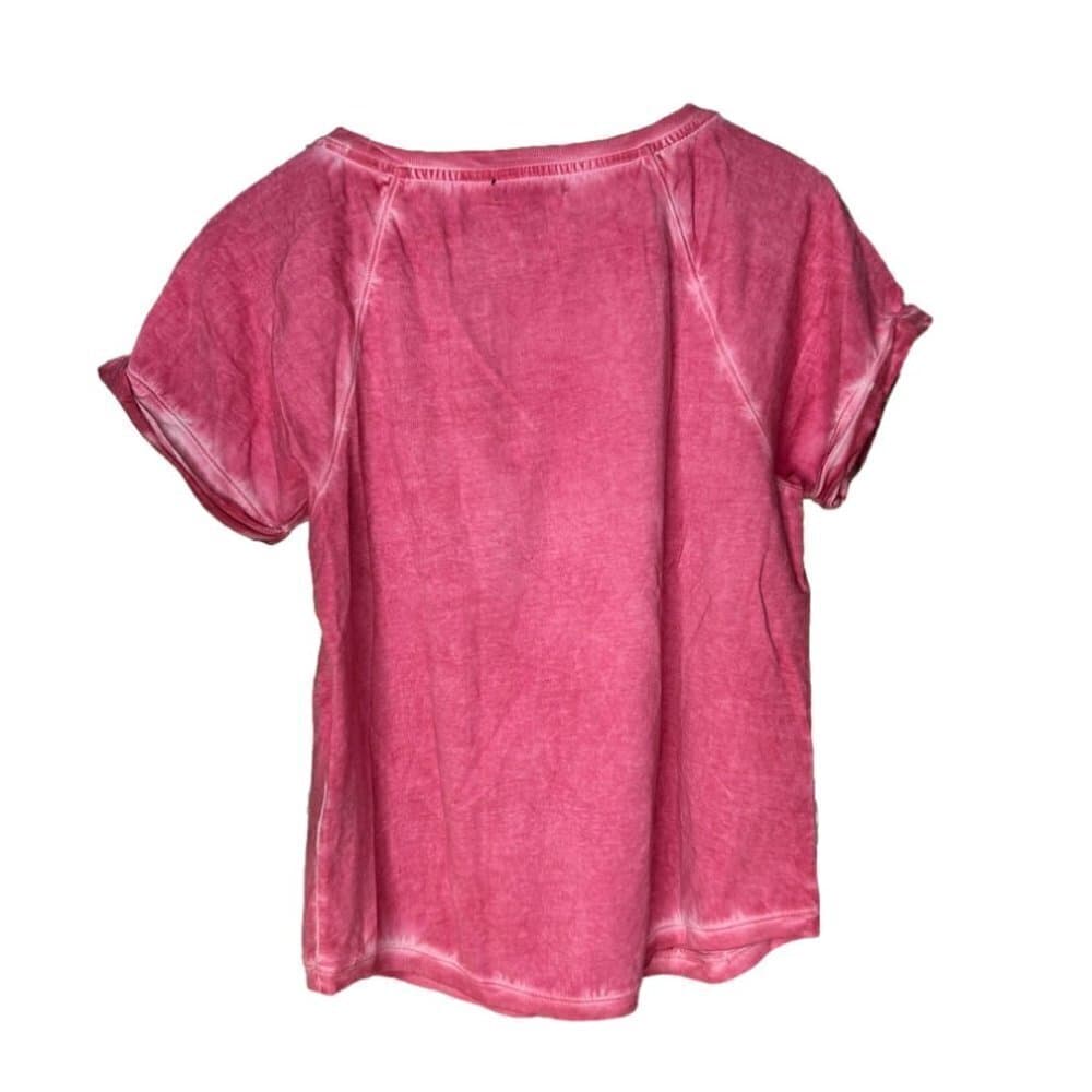LRL Lauren Jeans Co. Pink Embroidered Short Sleeve Top Size S - Thumbnail 4