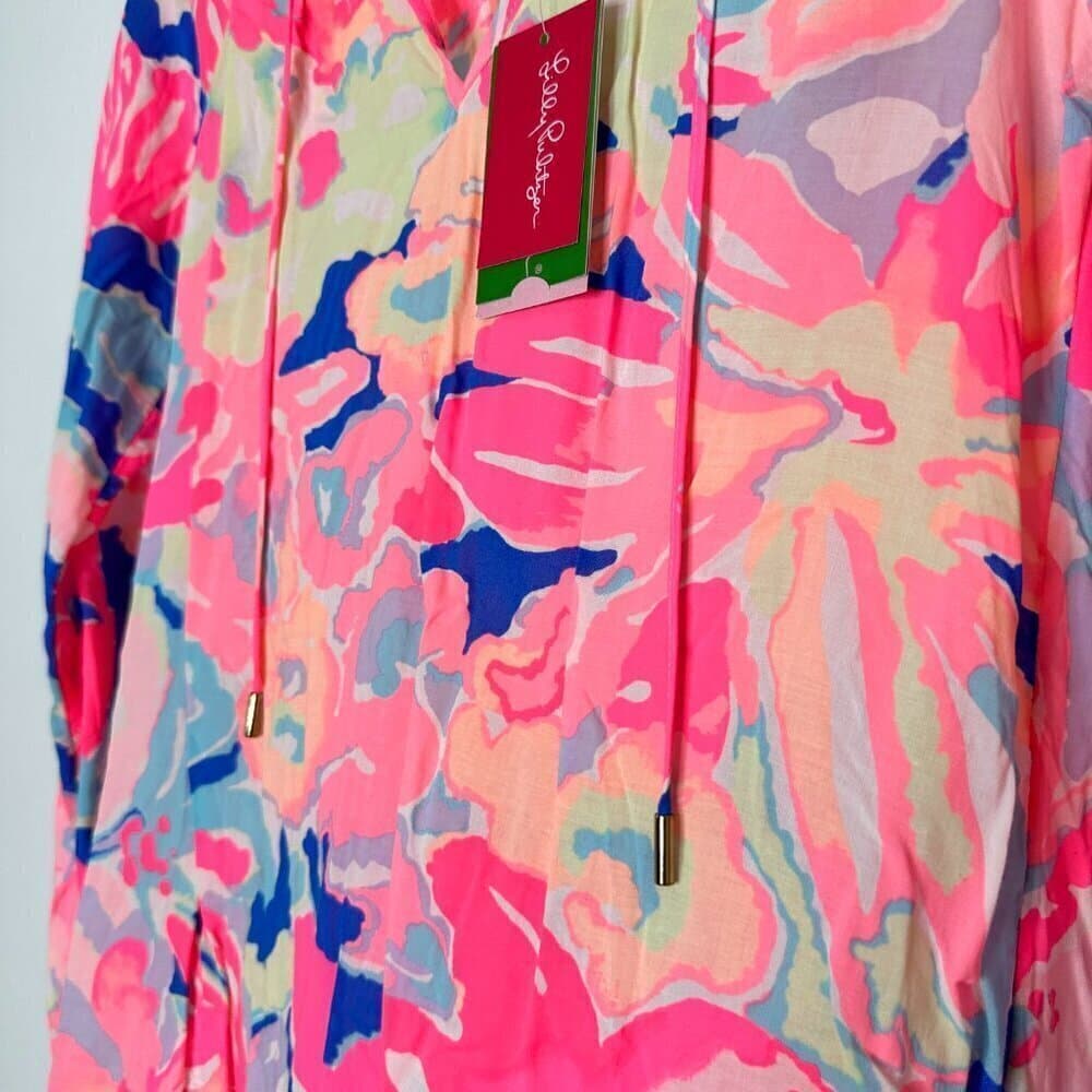 Lilly Pulitzer Colorful Willa Blouse Playa Hermosa Top Size XS NEW - Thumbnail 4
