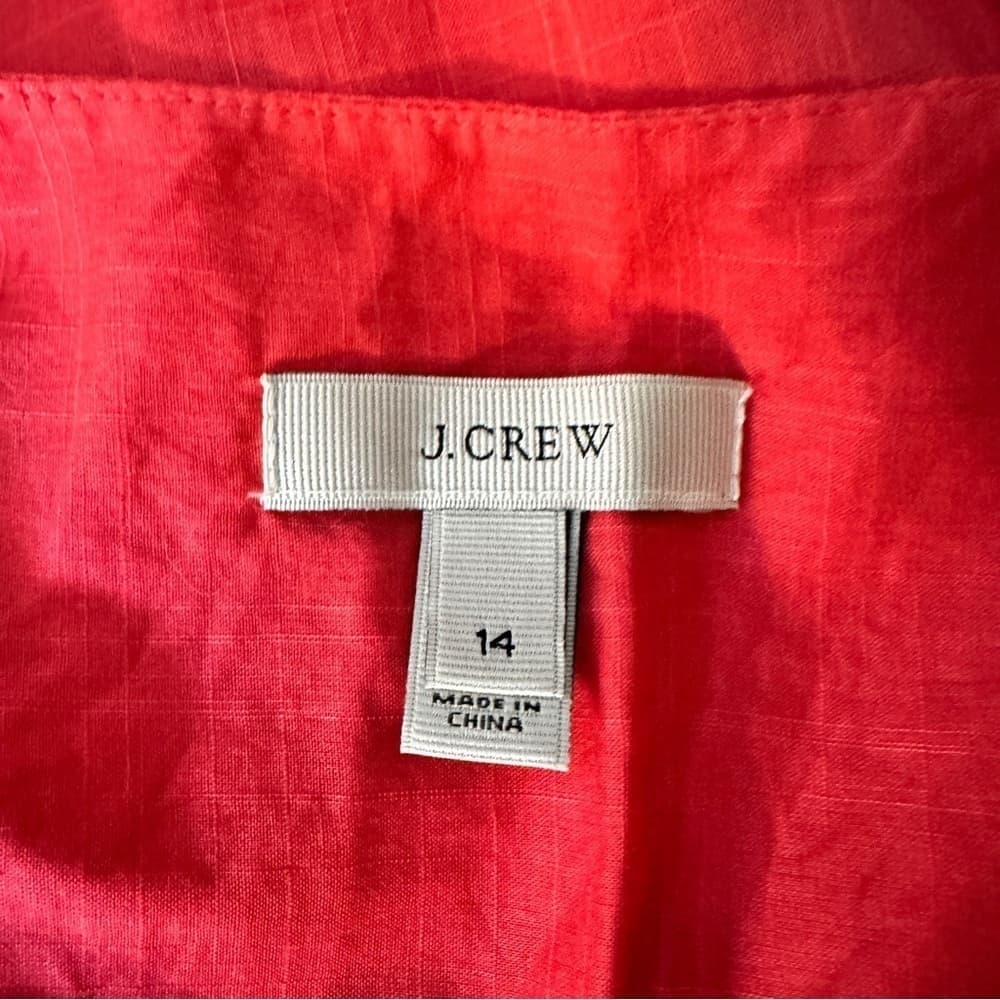 J. Crew Smocked Pink Top sleeveless #43087 summer button front $88 Size 14 - Thumbnail 5