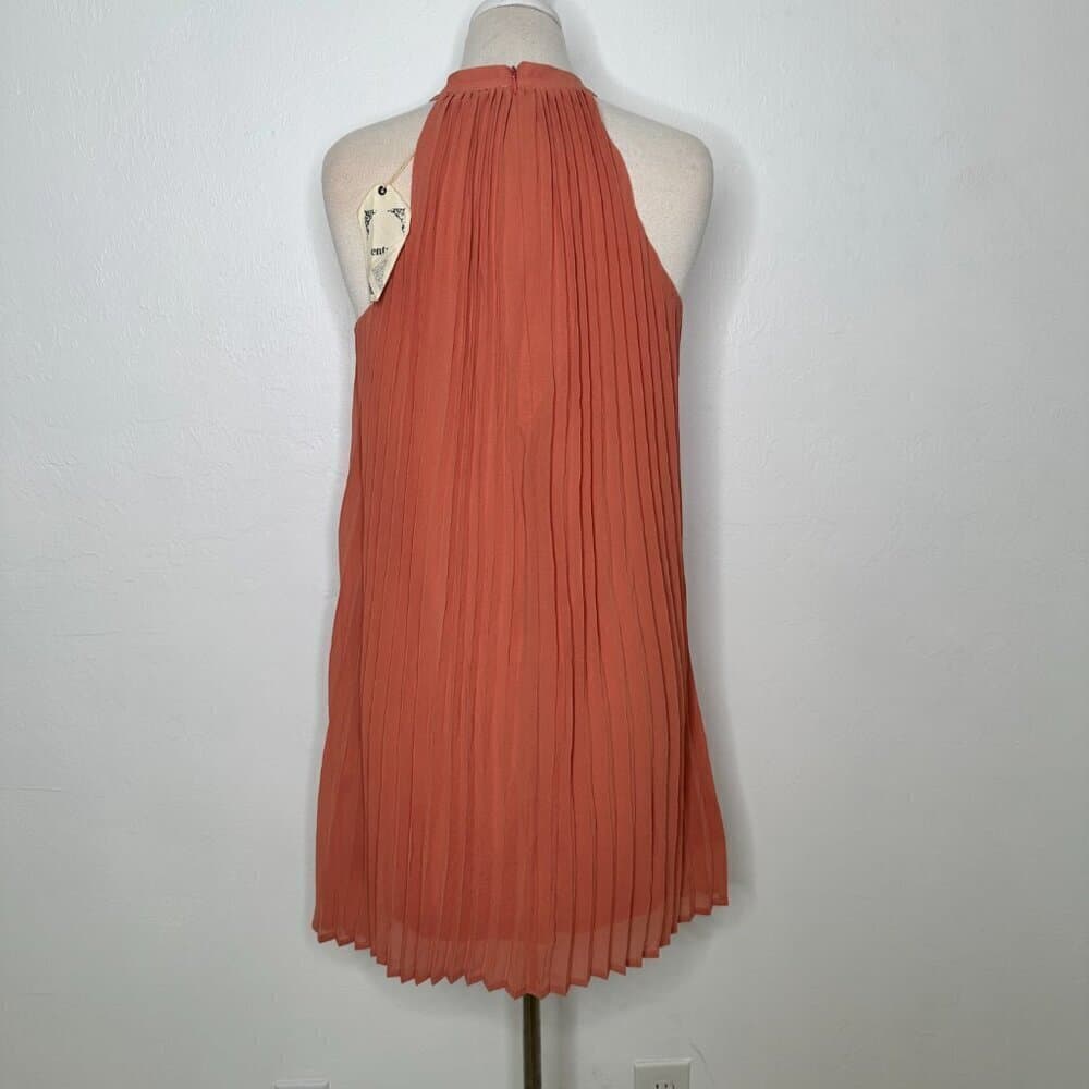 Entro Pink Sleeveless Pleated Mini Dress Size S NEW - Thumbnail 3