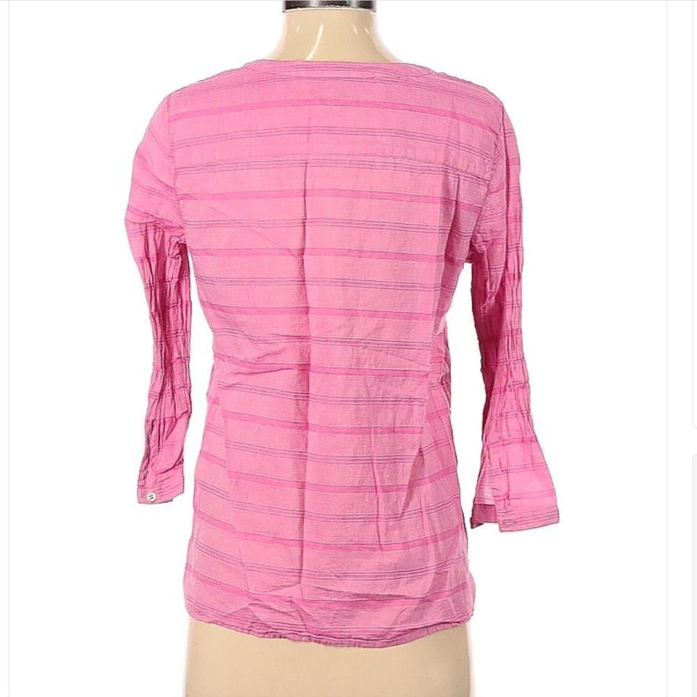 Talbots Pink 3/4 Sleeve Button-Down Shirt Size S (Petite) - Thumbnail 2