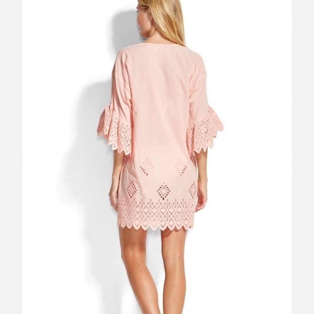 Seafolly Pink Eyelet Size S Dawn To Dusk Broderick Cover Up - Thumbnail 2