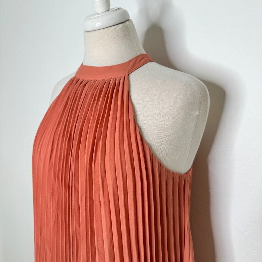 Entro Pink Sleeveless Pleated Mini Dress Size S NEW - Thumbnail 2