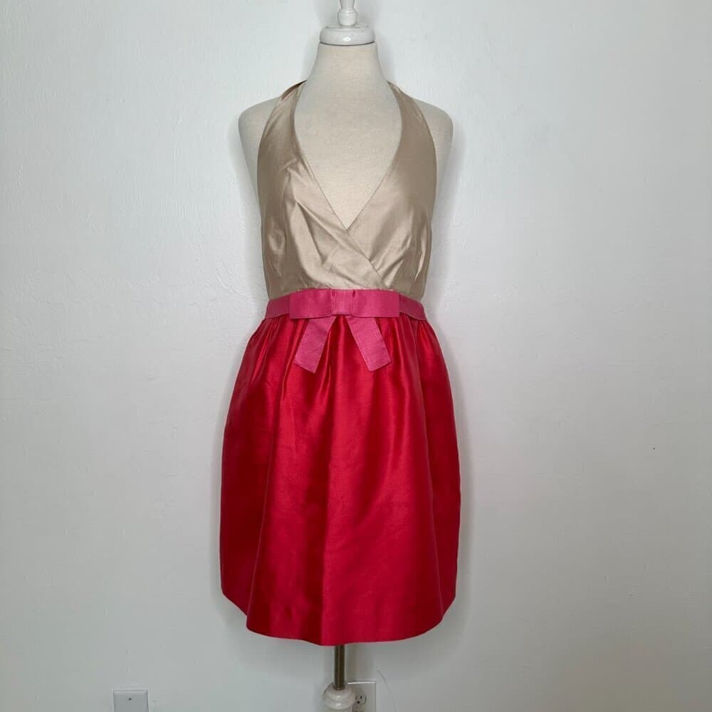 Kate Spade NY Silk Blend Eileen Halter Dress Sz 8 - Thumbnail 2