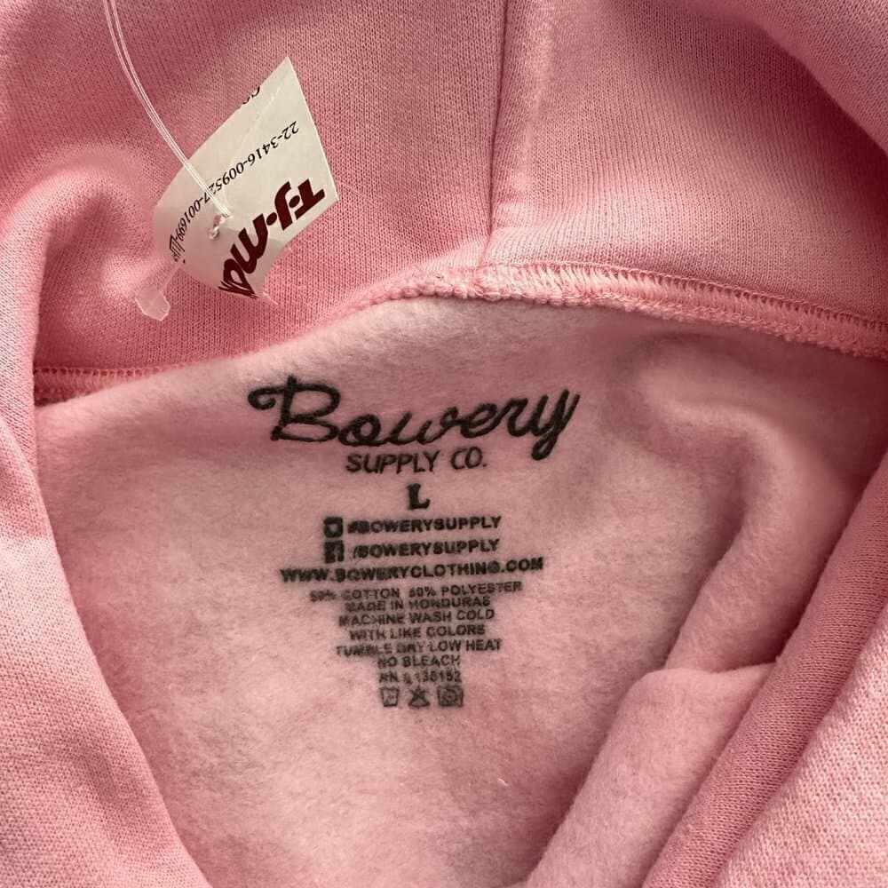 Bowery Pink Skeletons Skate Boarding Hoodie Size L NWT - Thumbnail 4