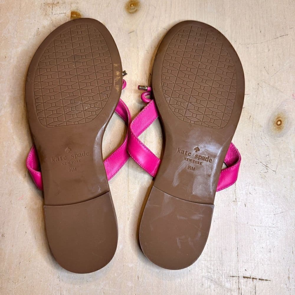 Kate Spade “Charles” Flip-Flop Women’s Size 9.5 Bow Pink Sandals Thongs - Thumbnail 3