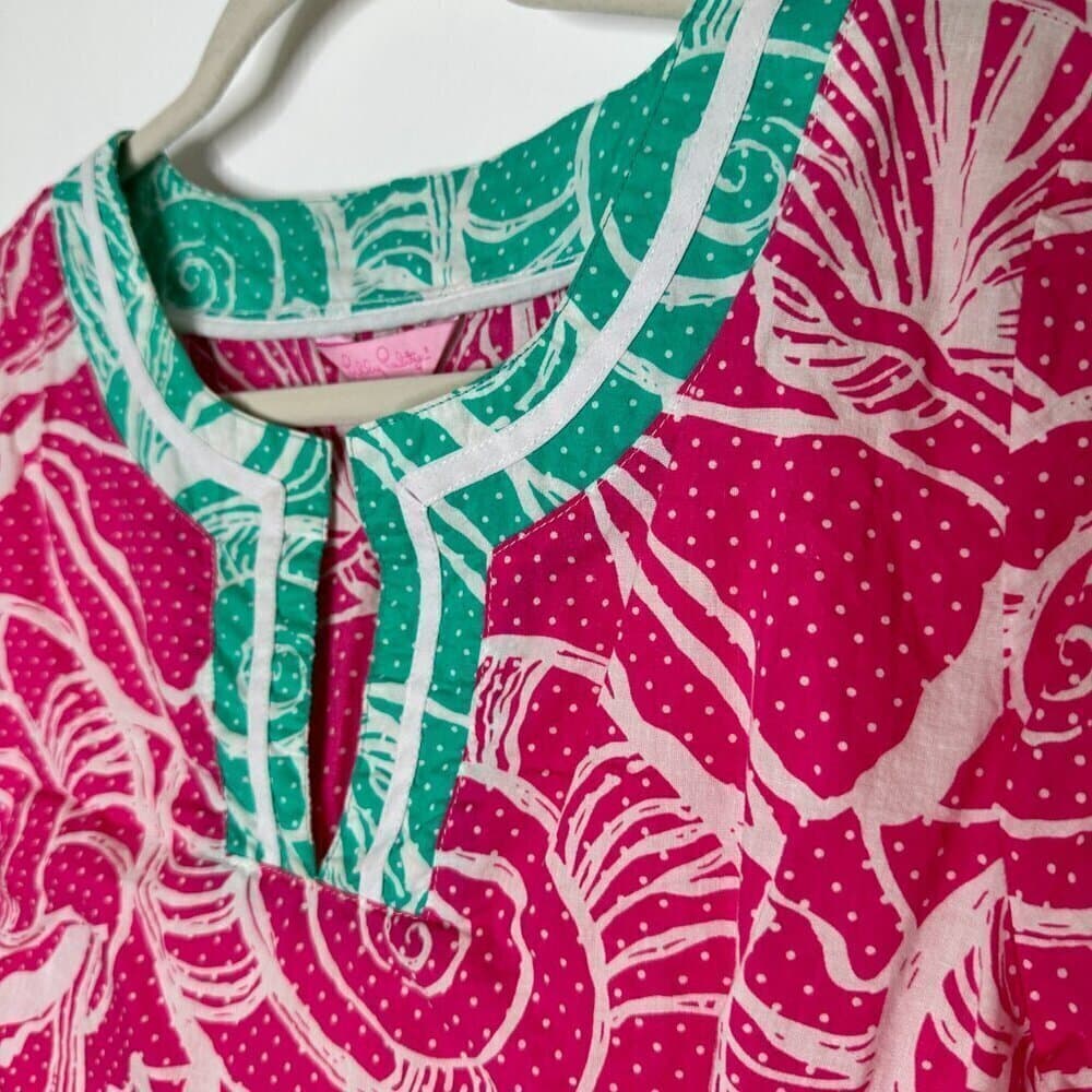 Lilly Pulitzer Seashell Coverup, Pink/Teal Womens Size M - Thumbnail 4