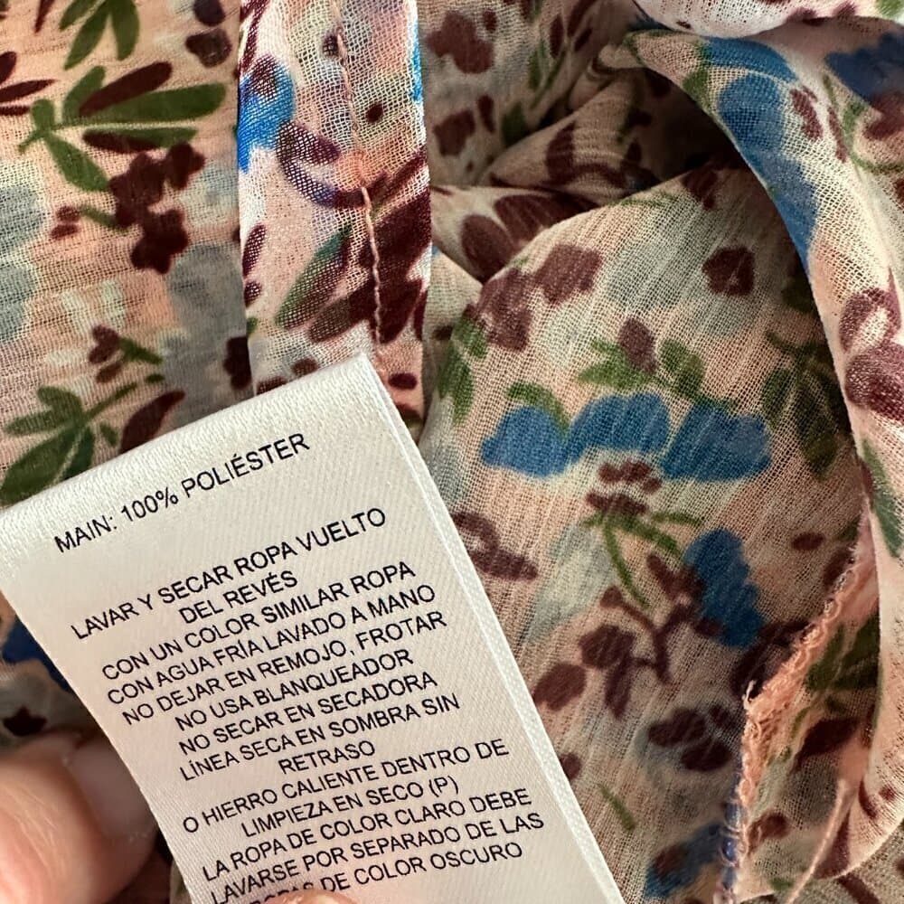 The East Order Womens Pink Floral Print Button Front Blouse Shirt Size S - Thumbnail 10