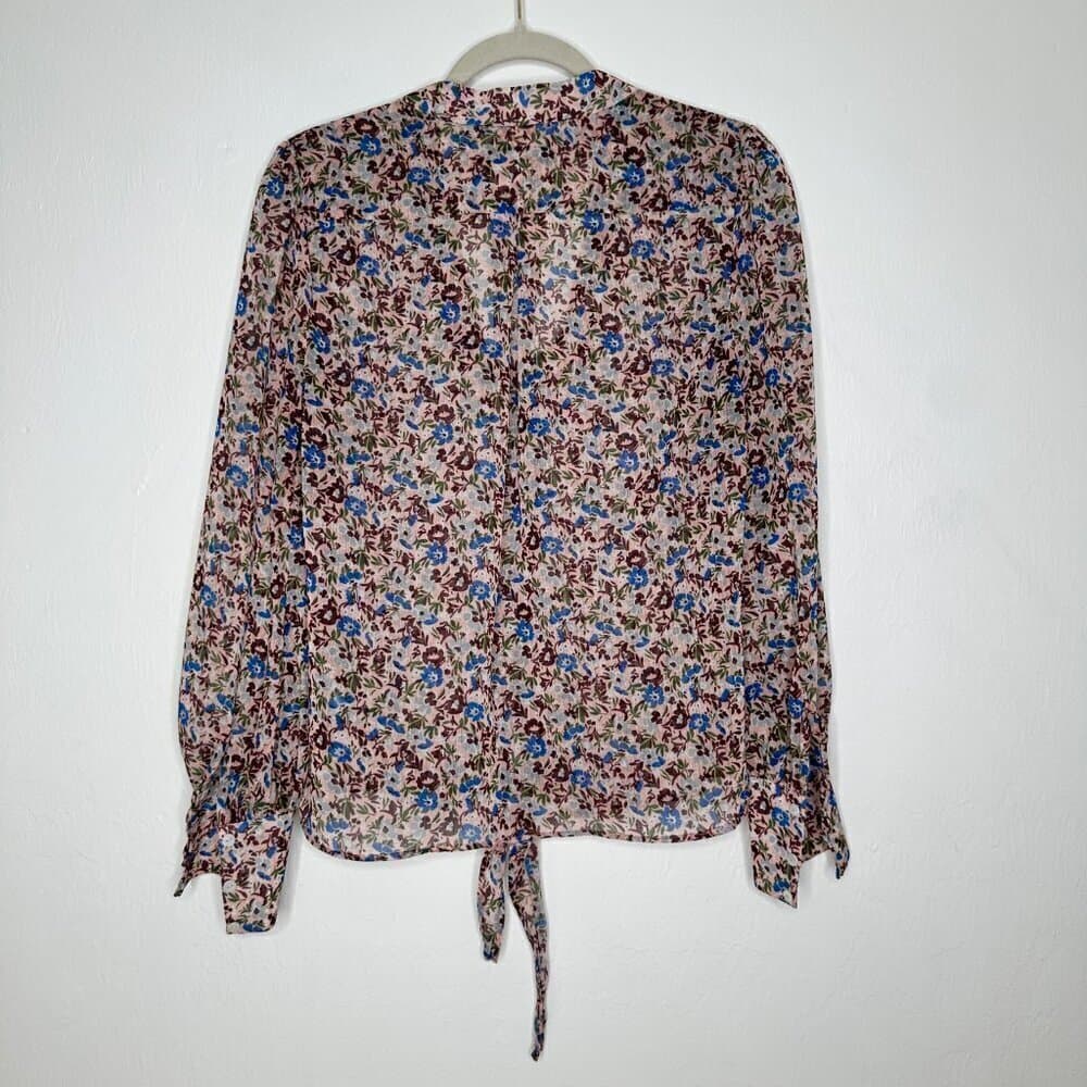 The East Order Womens Pink Floral Print Button Front Blouse Shirt Size S - Thumbnail 8