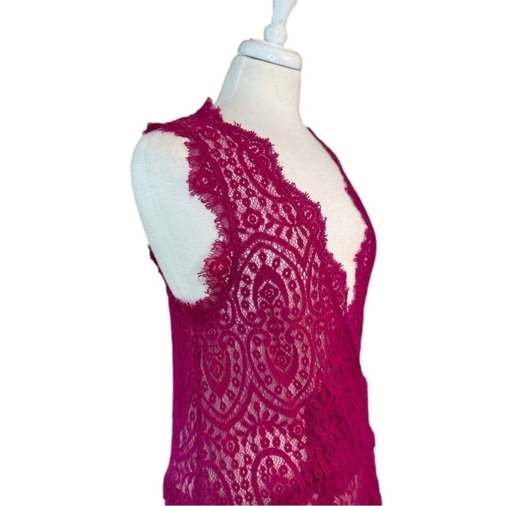 FREE People Size XS Cover up Dress Lace Sleeveless Boho Festival Beachy - Thumbnail 3