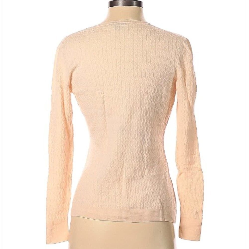 Lafayette 148 New York Pink Cableknit Cardigan Size P - Thumbnail 2