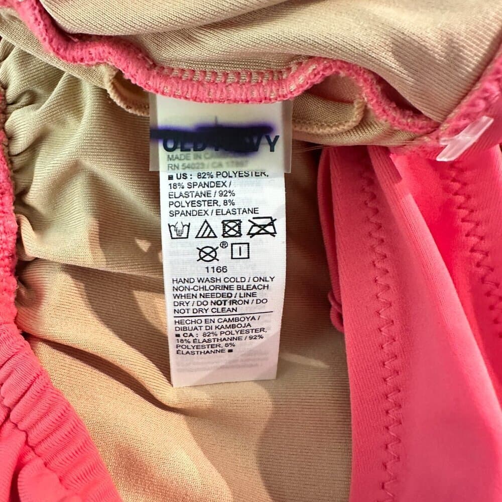 Old Navy Pink Daylily Gathered Keyhole Bikini Top NWOT - Thumbnail 6