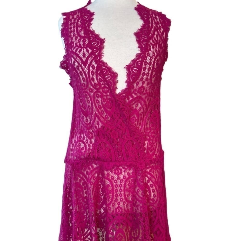 FREE People Size XS Cover up Dress Lace Sleeveless Boho Festival Beachy - Thumbnail 5