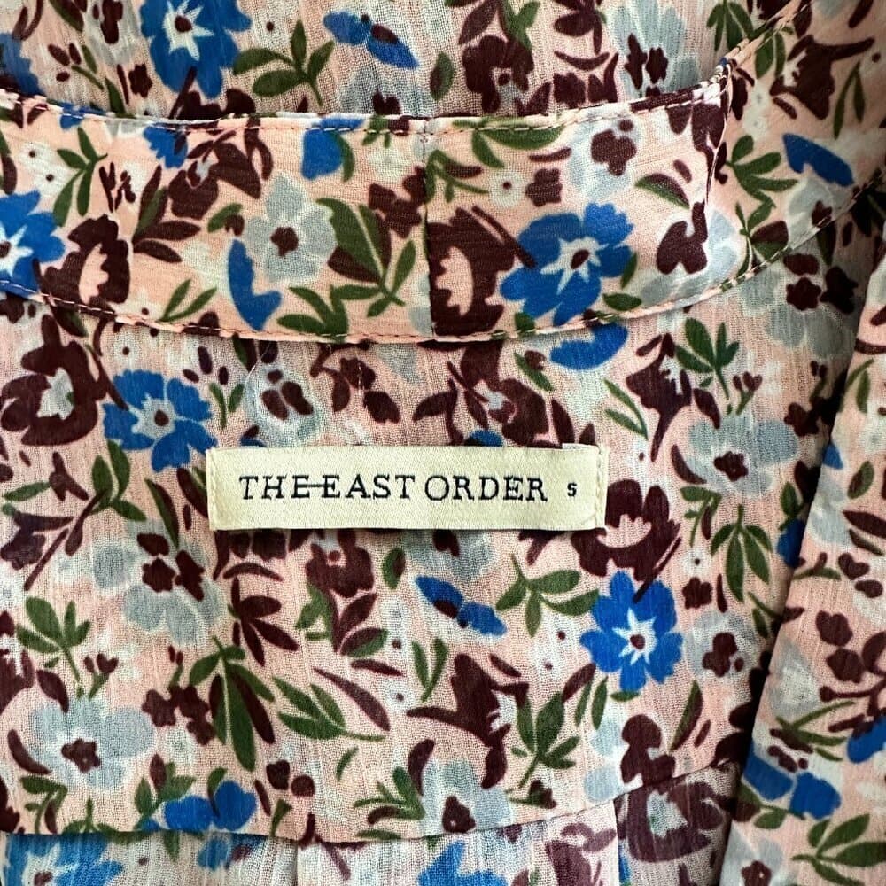 The East Order Womens Pink Floral Print Button Front Blouse Shirt Size S - Thumbnail 9
