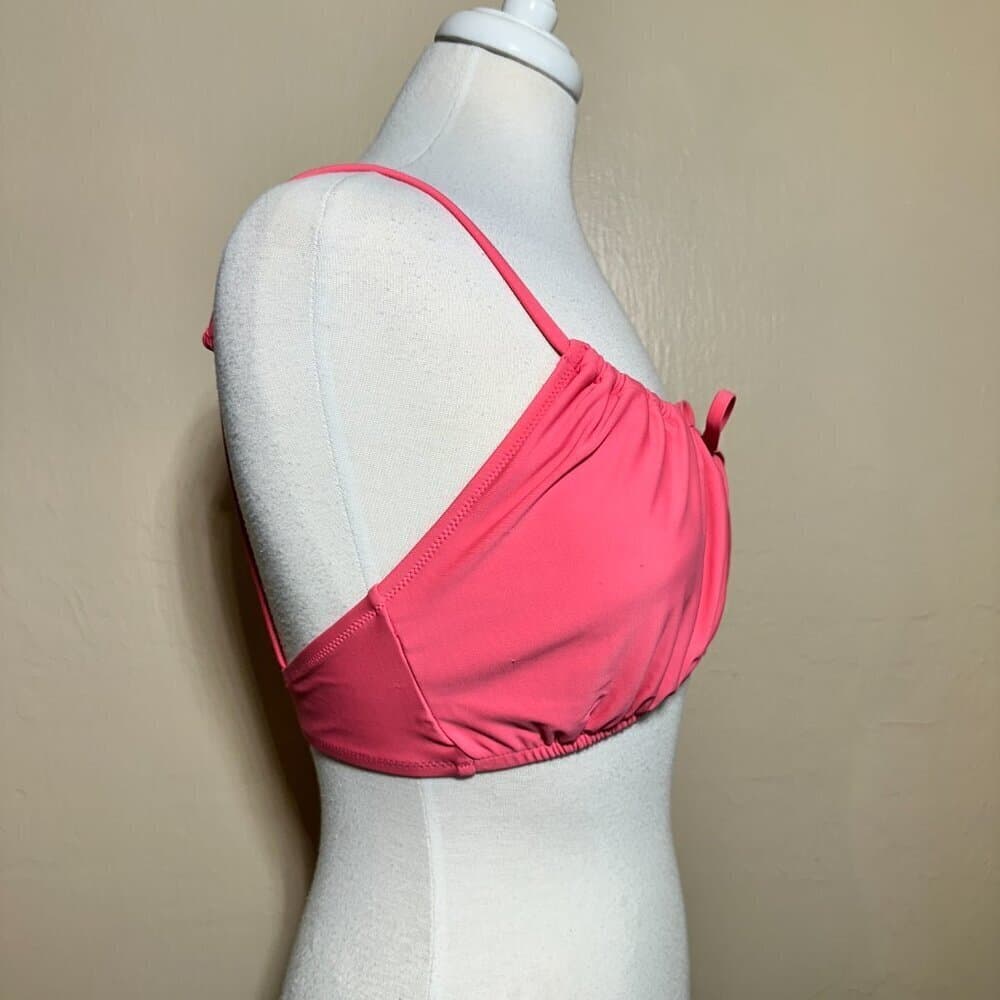 Old Navy Pink Daylily Gathered Keyhole Bikini Top NWOT - Thumbnail 4