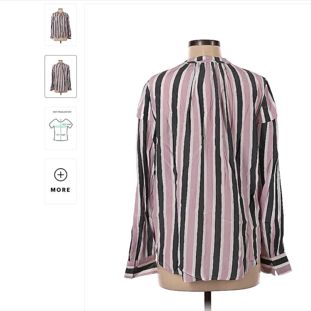 Current Air Pink & Gray Long Sleeve Blouse Size M - Thumbnail 2