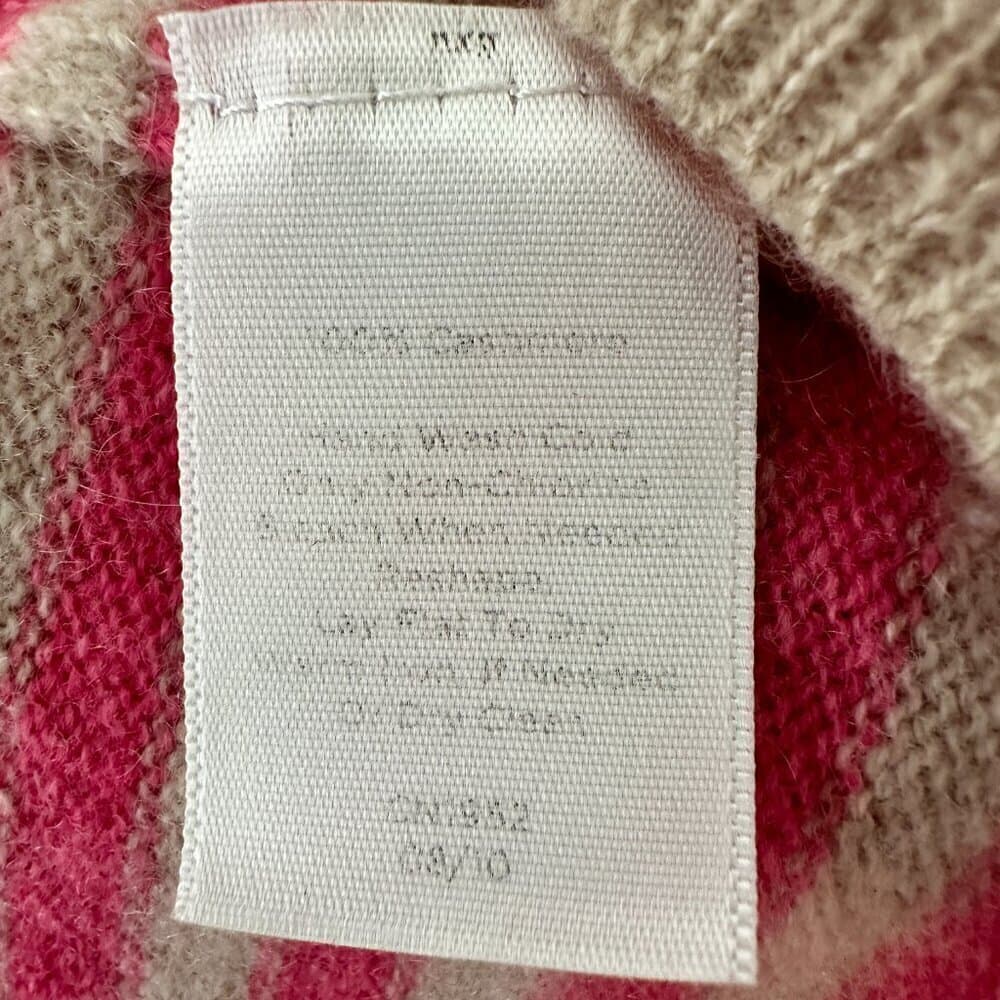 Talbots 100% Cashmere Cardigan Sweater Striped Long Sleeve V-Neck Size Large L - Thumbnail 5
