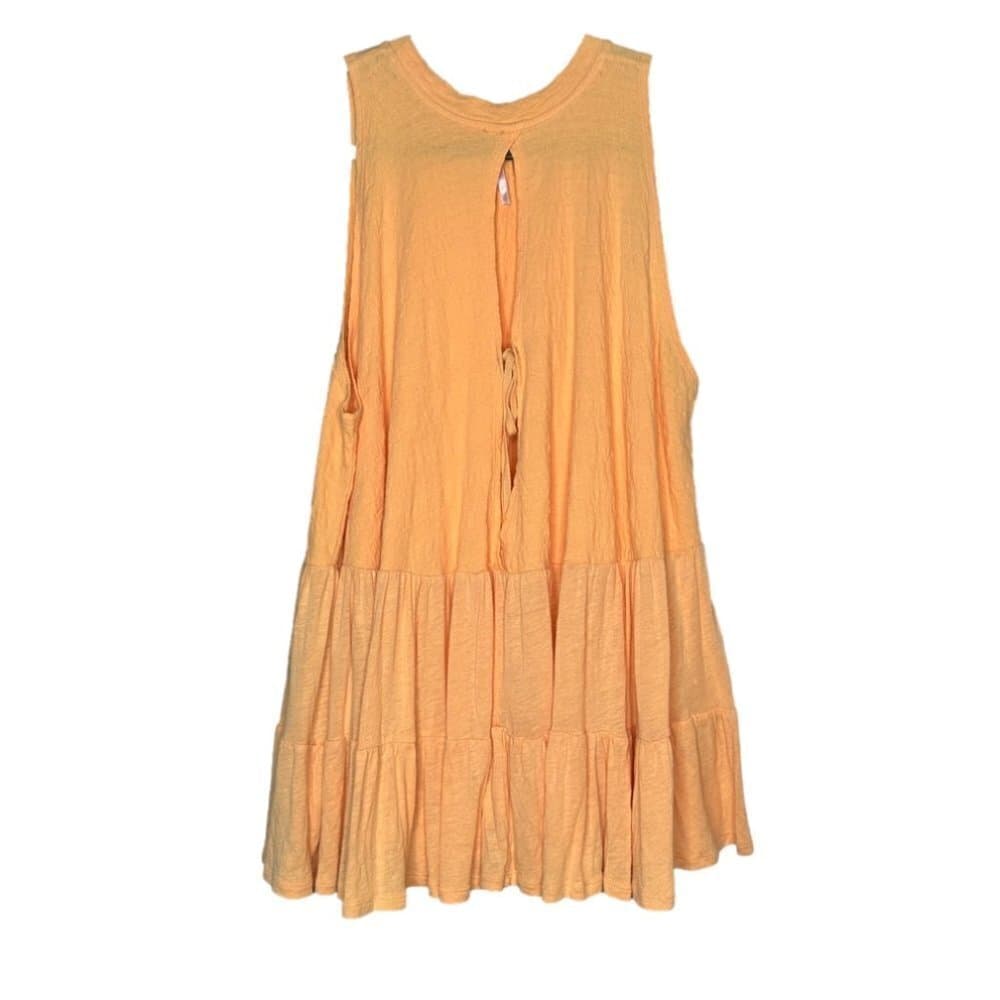FREE People Orange Right On Time Tiered Tie-Back Sleeveless Tunic Top XS - Thumbnail 4