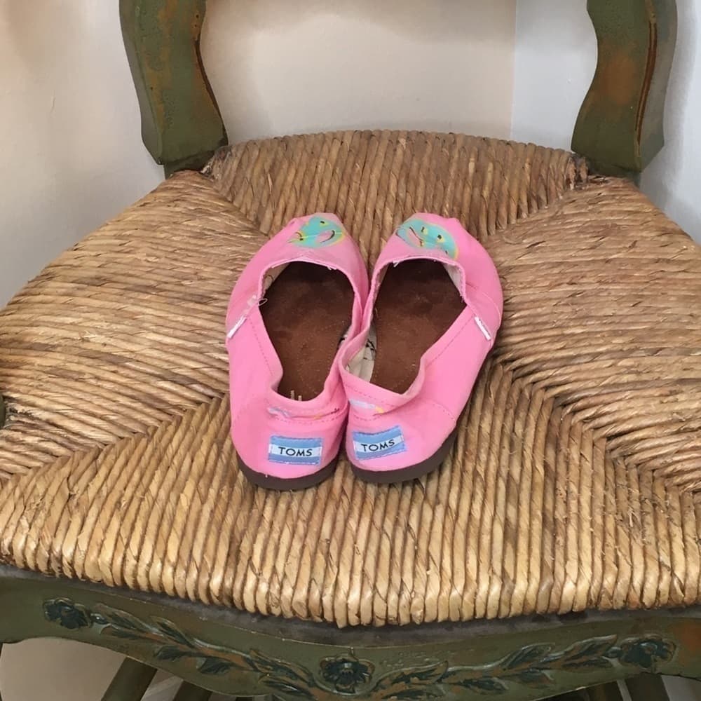 𝅺TOMS Pink Peace Canvas Flats Size 5 - Thumbnail 3