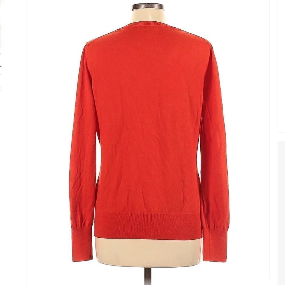BANANA Republic Orange V-Neck Pullover Sweater Size L - Thumbnail 2