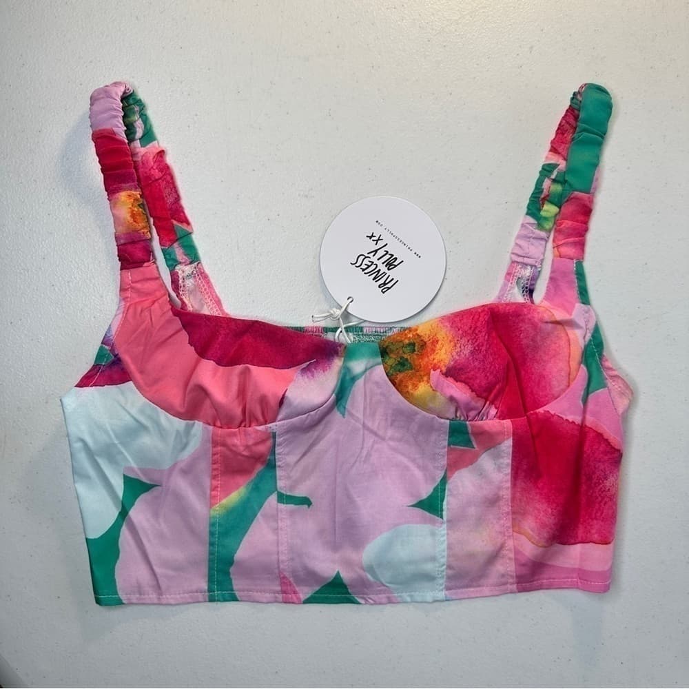 Princess Polly MIKAYLE TOP MULTI Crop Floral Festival Summer Party Top NEW - Thumbnail 3