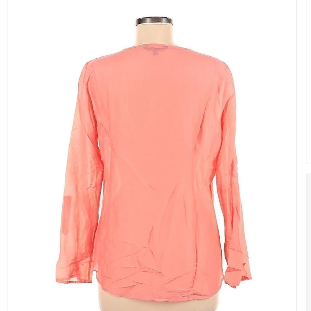 EXPRESS Orange Sequin Long Sleeve Blouse Size M - Thumbnail 2