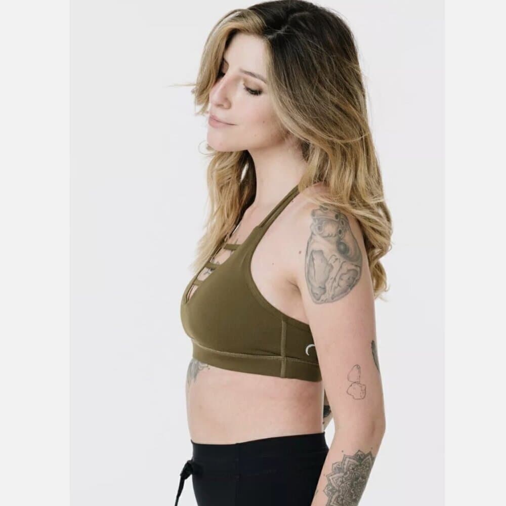Zyia Grid olive green sports bra athletic Size S - Thumbnail 3