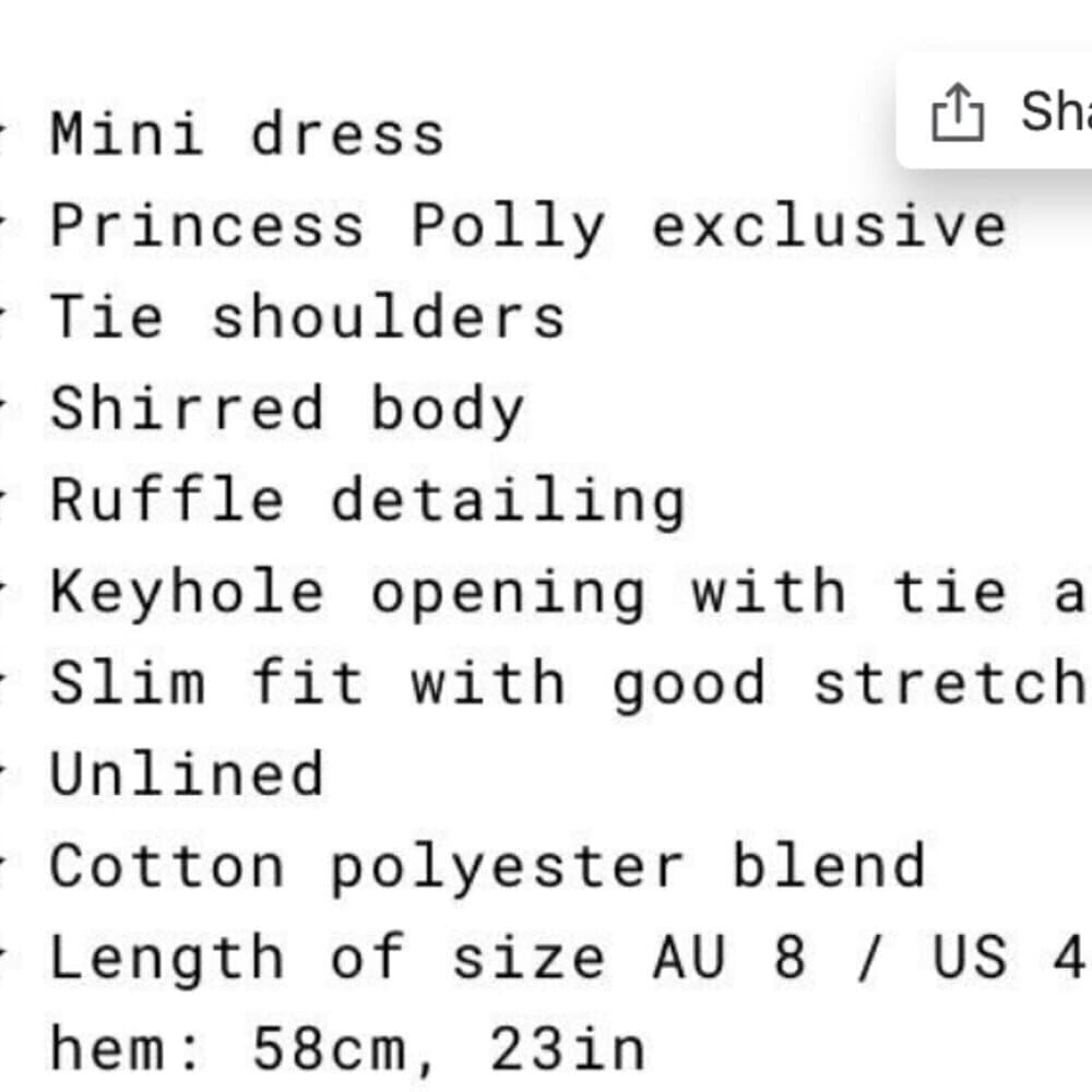 Princess Polly Korina Gingham Green and White Mini Dress Size 4 NEW - Thumbnail 5