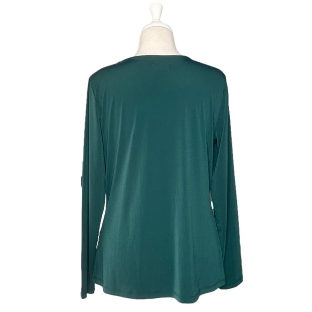 J Jason Wu Green Faux Wrap Long Sleeve Top Size M - Thumbnail 2