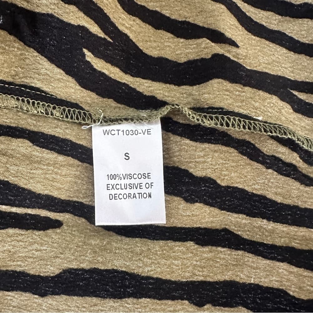 THML Size S Bom Bom Zebra Print Shift Dress Animal Date Night Party Summer - Thumbnail 7