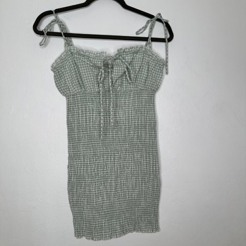 Princess Polly Korina Gingham Green and White Mini Dress Size 4 NEW - Thumbnail 6