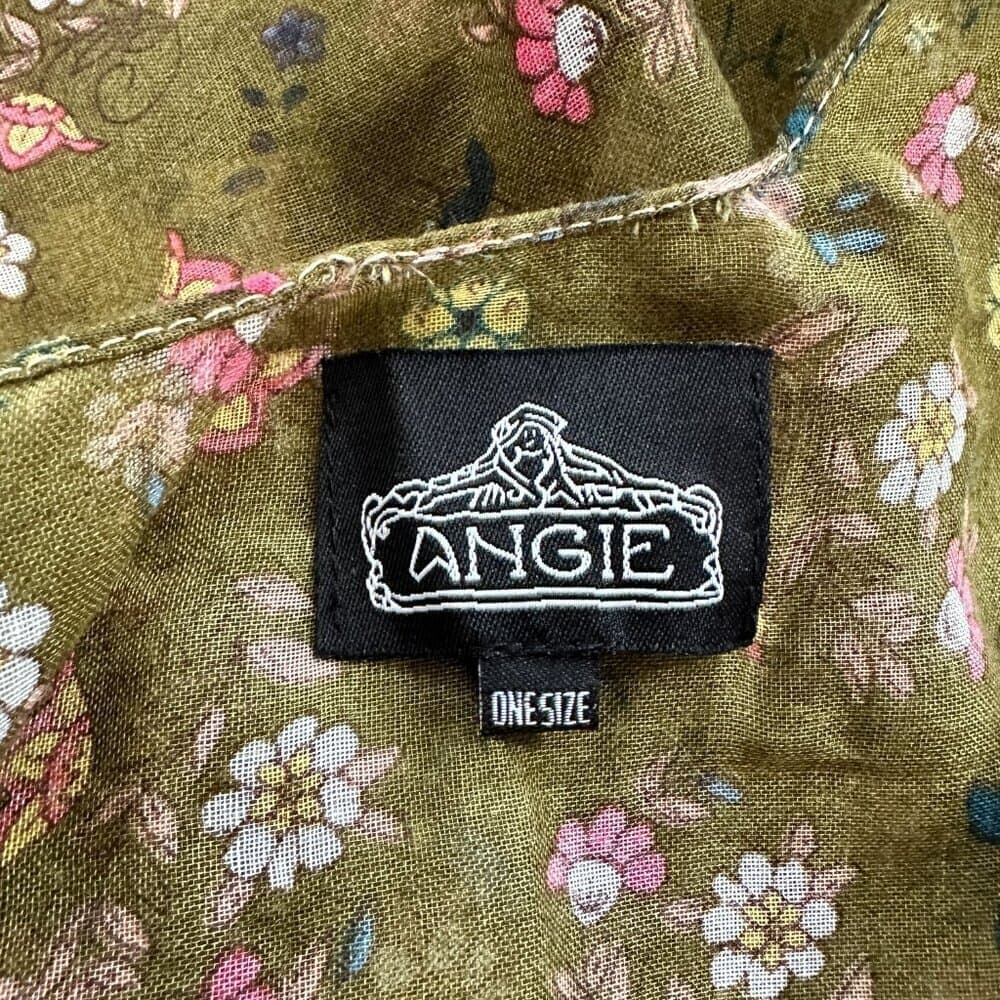 Angie Green Floral Lightweight Open Tassel Cape Cardigan Wrap One Size - Thumbnail 8