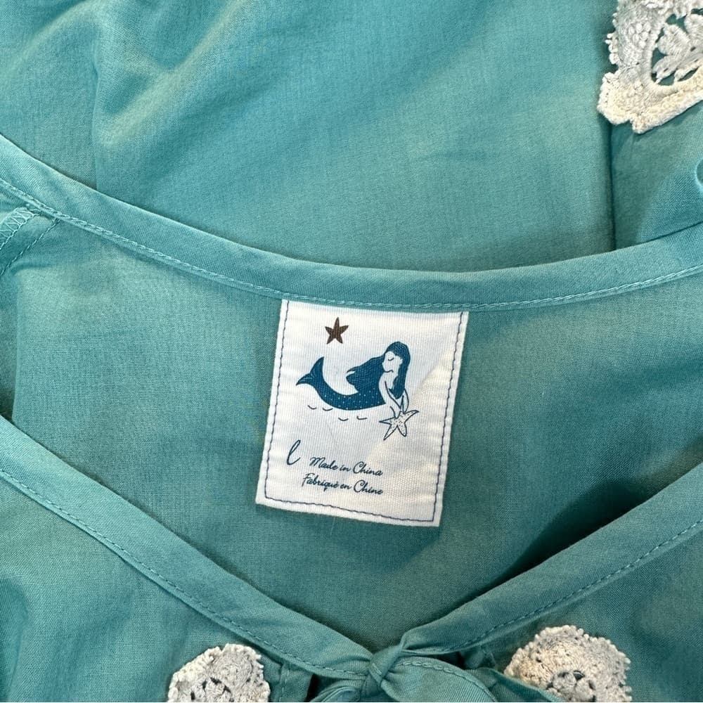 Anthropologie Mermaid Doily Cover Up Lightweight Dress Size L Summer Beach Boho - Thumbnail 5