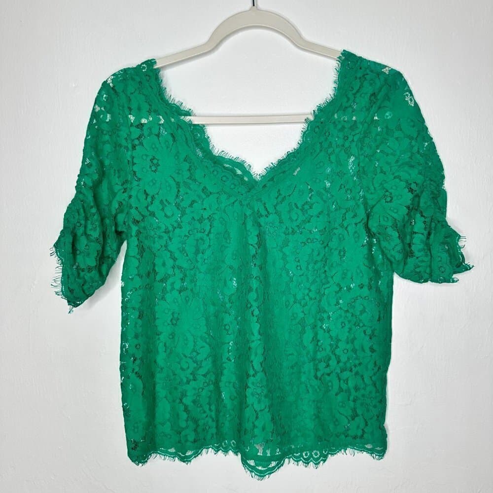 Joie Short Sleeve Lace Blouse Size XS - Thumbnail 2