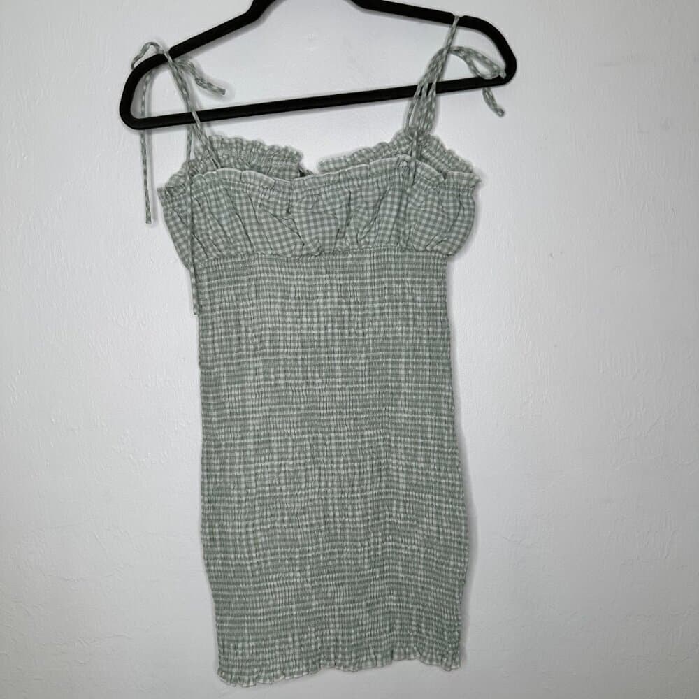 Princess Polly Korina Gingham Green and White Mini Dress Size 4 NEW - Thumbnail 9