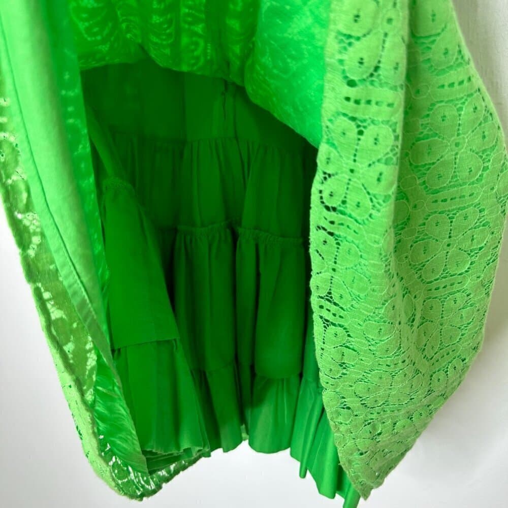 Lilly Pulitzer Women's Sleeveless Lace Overlay Green Dress Size 00 - Thumbnail 5