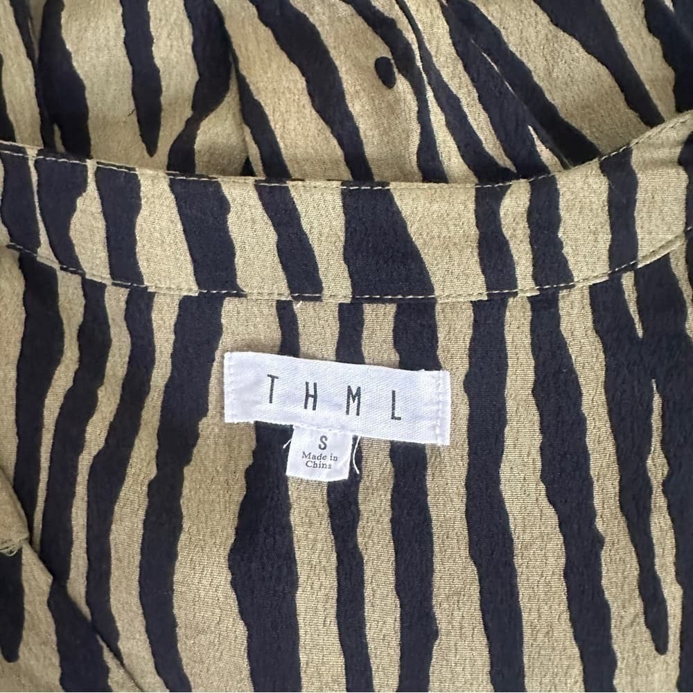 THML Size S Bom Bom Zebra Print Shift Dress Animal Date Night Party Summer - Thumbnail 6