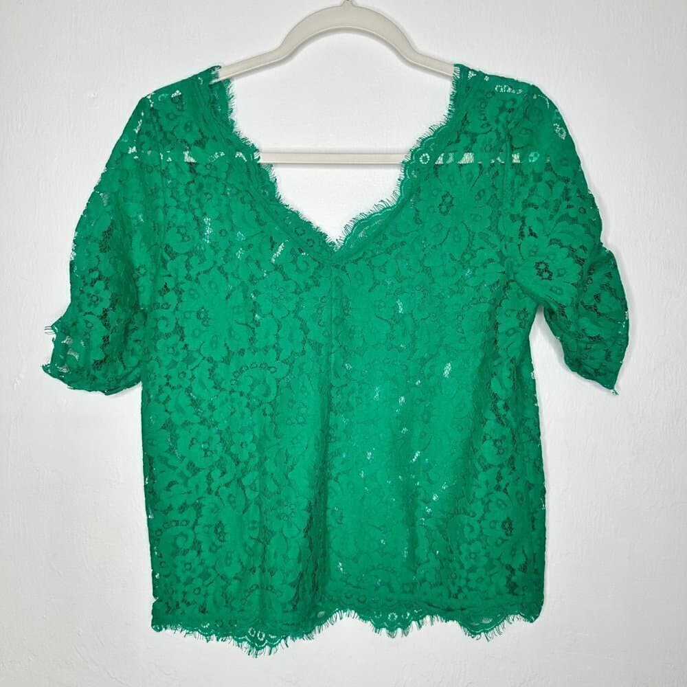 Joie Short Sleeve Lace Blouse Size XS - Thumbnail 5