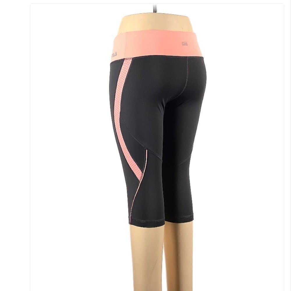 Fila Gray & Orange Crop Leggings Active Pants Size L - Thumbnail 2
