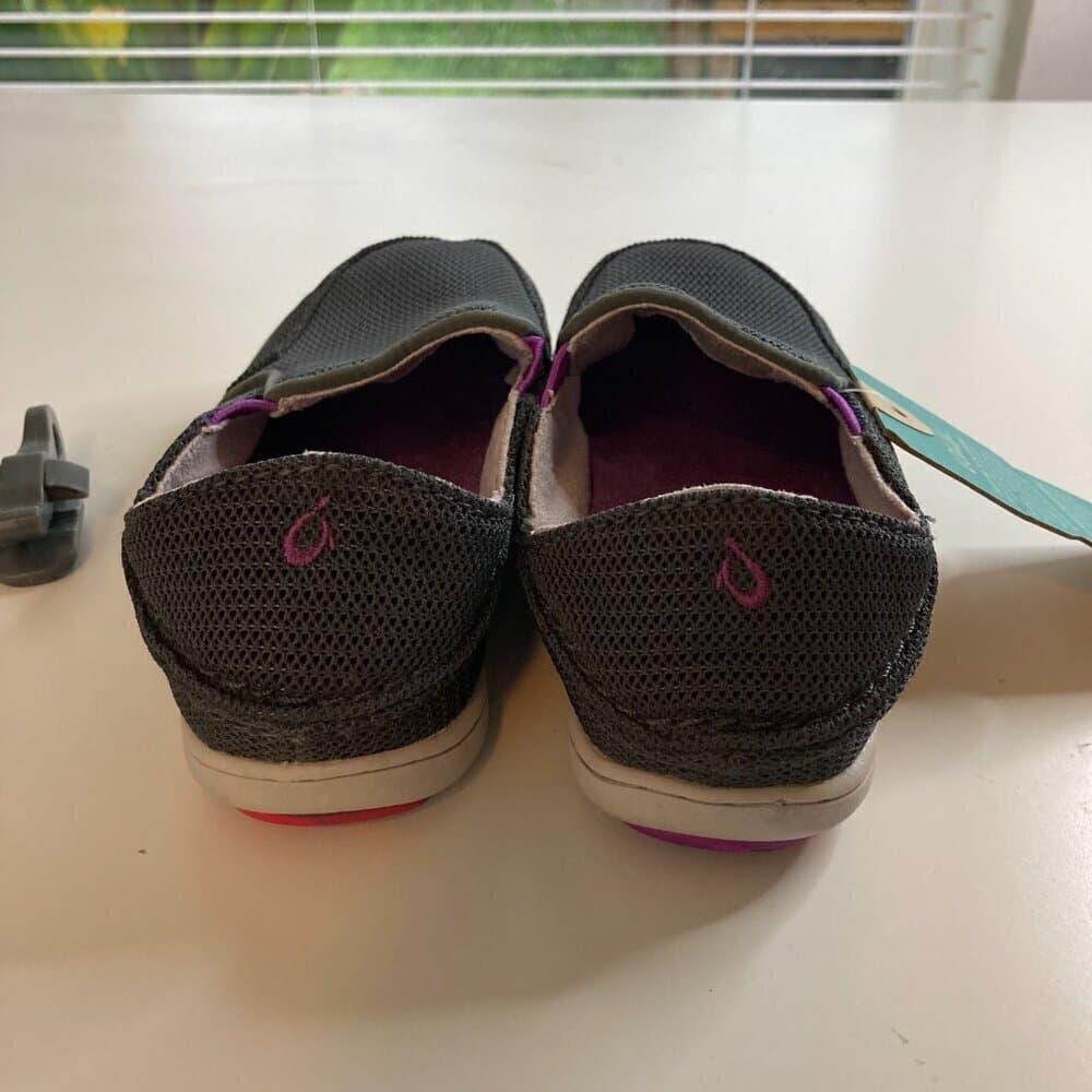 Olukai Nohea Gray Mesh Girls Slip On Comfort Casual Shoes Loafers Size 12 NEW - Thumbnail 3