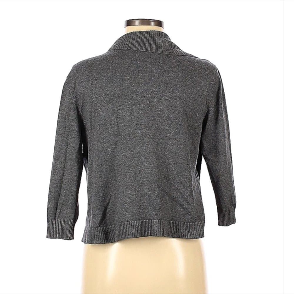 89th & Madison Gray 3/4 Sleeve Open Cardigan Size M - Thumbnail 2